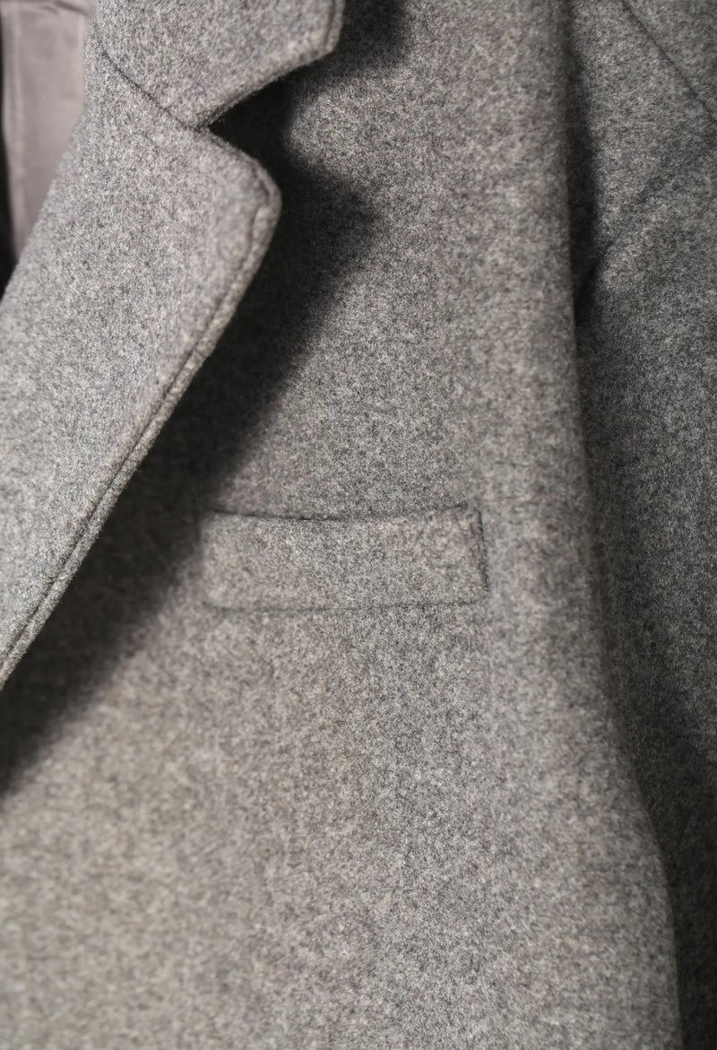 Manteau long en laine mélangée