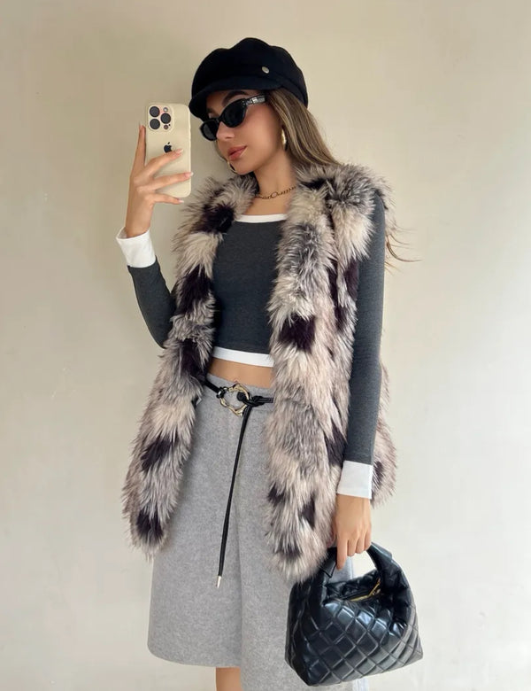 Gilet sans manches en fausse fourrure – Chic et douillet