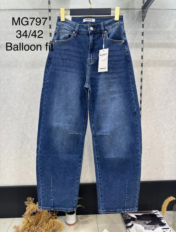 Jean Balloon Fit Taille Haute