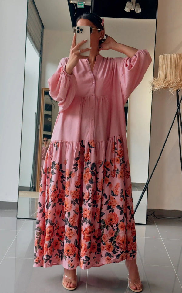 Robe lin rose