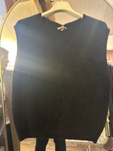 Pull sans manches col V
