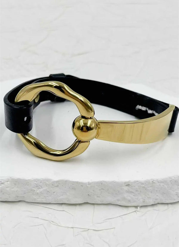 Bracelet acier inoxydable et cuir