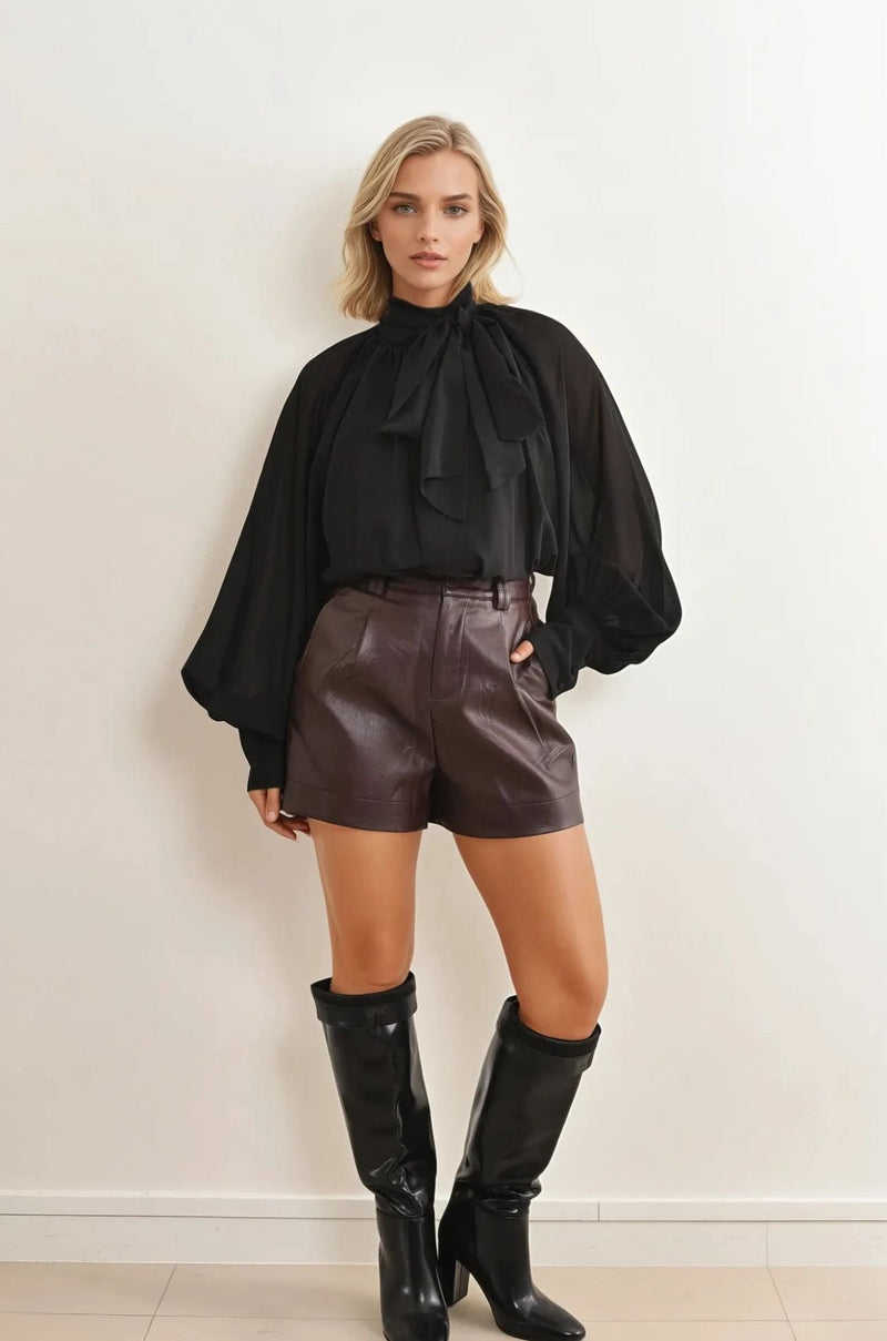 Blouse en mousseline noir