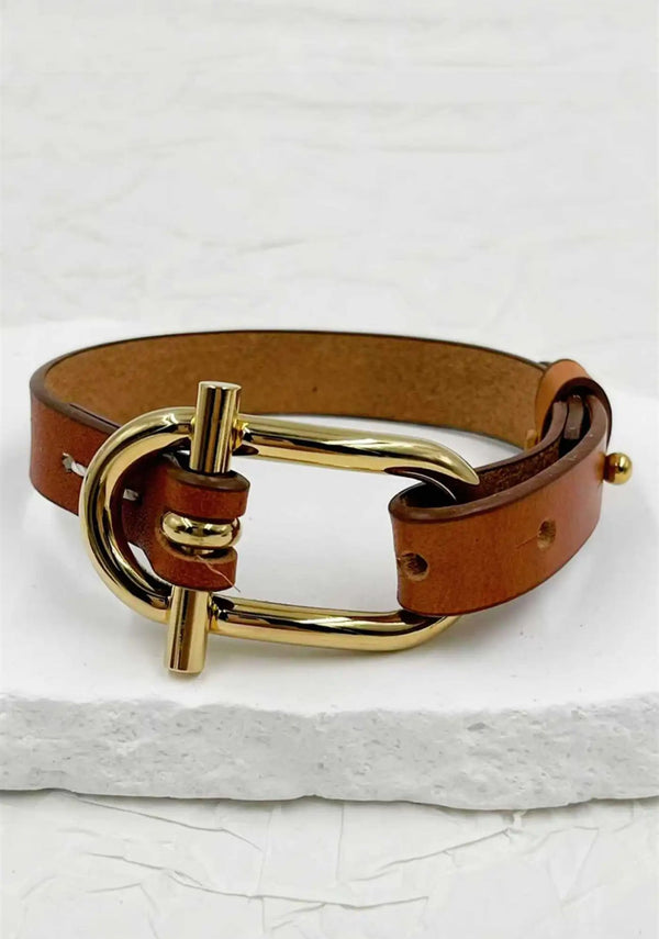 Bracelet acier inoxydable et cuir